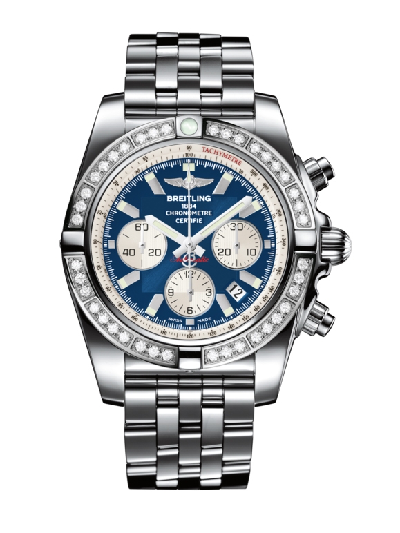 Breitling AB011053.C788.375A : Chronomat 44 Stainless Steel / Diamond / Metallica Blue / Bracelet