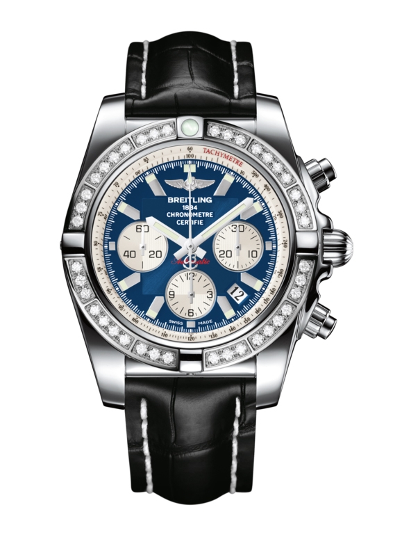 Breitling AB011053.C788.743P : Chronomat 44 Stainless Steel / Diamond / Metallica Blue / Croco