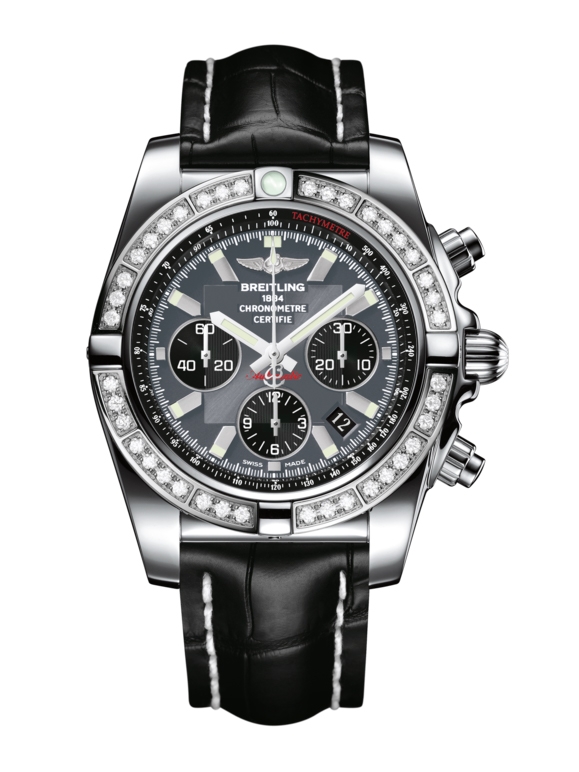 Breitling AB011053.F546.743P : Chronomat 44 Stainless Steel / Diamond / Blackeye Gray / Croco