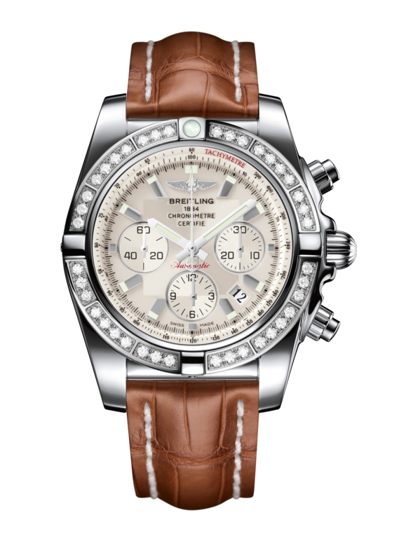 Breitling AB011053.G684.737P : Chronomat 44 Stainless Steel / Diamond / Sierra Silver / Croco