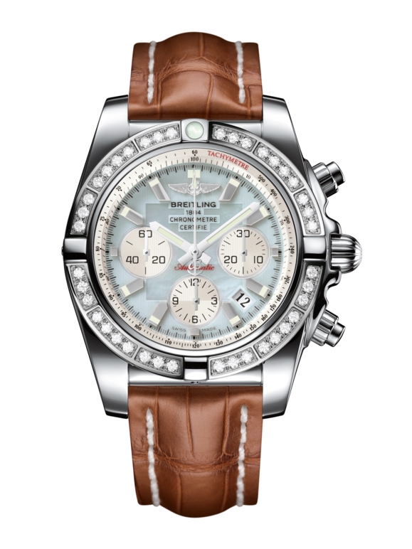 Breitling AB011053.G685.737P : Chronomat 44 Stainless Steel / Diamond / Gray Pearl / Croco