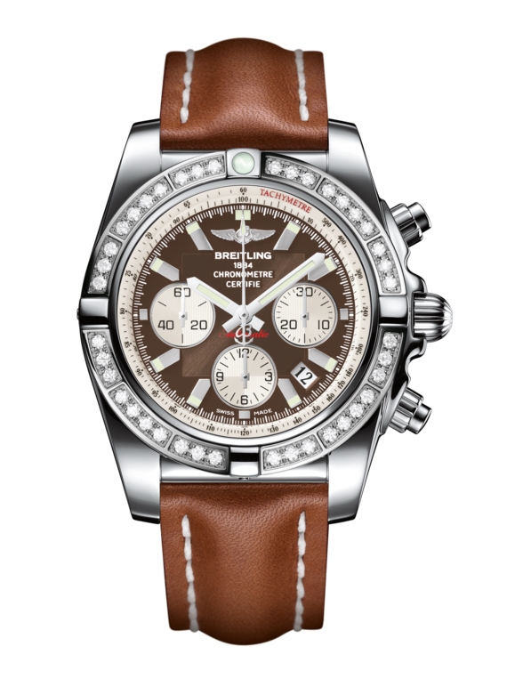 Breitling AB011053.Q575.433X : Chronomat 44 Stainless Steel / Diamond / Metallica Brown / Calf