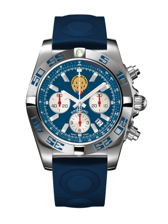 Breitling AB01109E.C886.224S : Chronomat 44 Stainless Steel / Patrouille de France / Rubber