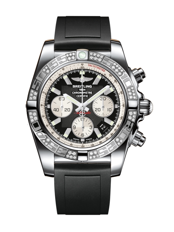 Breitling AB0110AA.B967.131S : Chronomat 44 Stainless Steel / Diamond / Onyx Black / Rubber