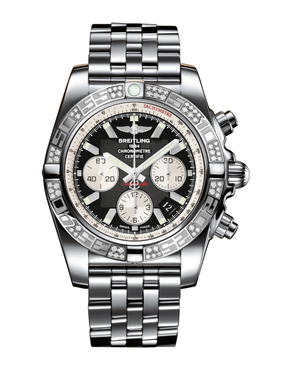 Breitling AB0110AA.B967.375A : Chronomat 44 Stainless Steel / Diamond / Onyx Black / Bracelet