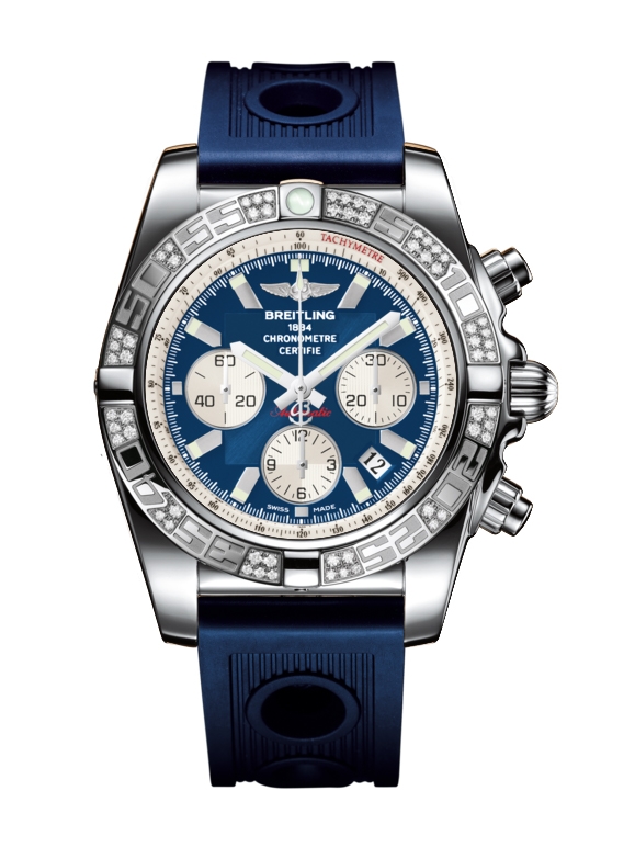 Breitling AB0110AA.C788.211S : Chronomat 44 Stainless Steel / Diamond / Metallica Blue / Rubber