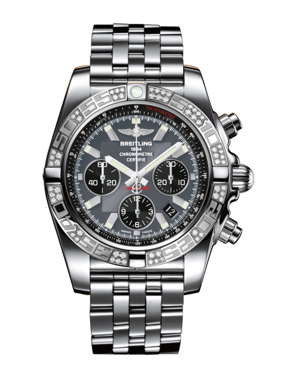 Breitling AB0110AA.F546.375A : Chronomat 44 Stainless Steel / Diamond / Blackeye Gray / Bracelet