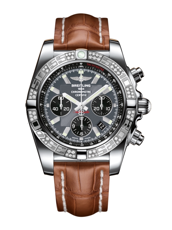 Breitling AB0110AA.F546.737P : Chronomat 44 Stainless Steel / Diamond / Blackeye Gray / Croco