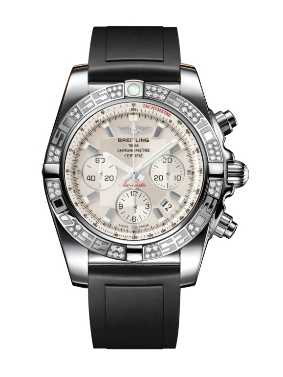 Breitling AB0110AA.G684.131S : Chronomat 44 Stainless Steel / Diamond / Sierra Silver / Rubber