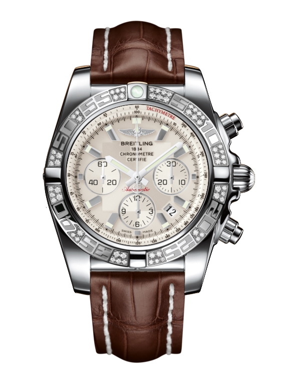 Breitling AB0110AA.G684.739P : Chronomat 44 Stainless Steel / Diamond / Sierra Silver / Croco