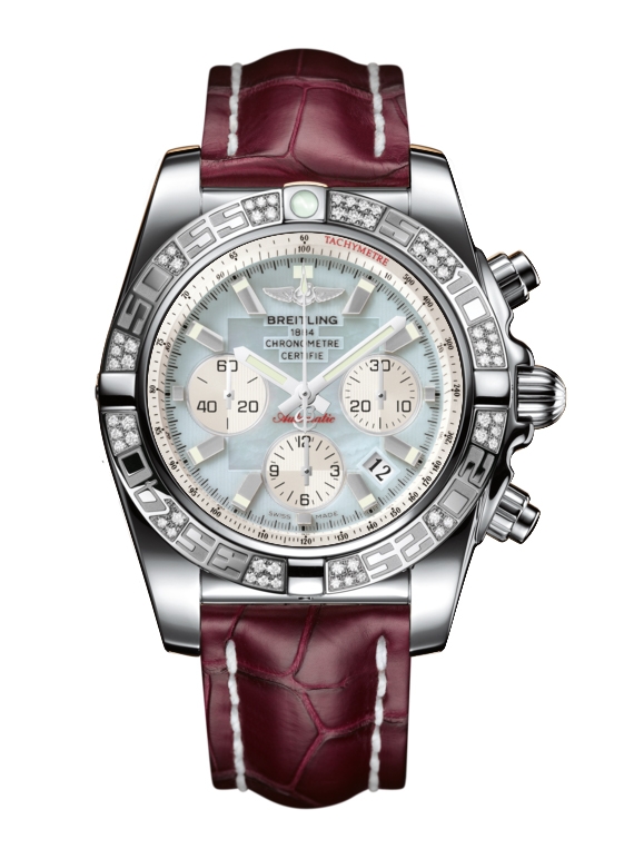 Breitling AB0110AA.G685.735P : Chronomat 44 Stainless Steel / Diamond / Gray Pearl / Croco