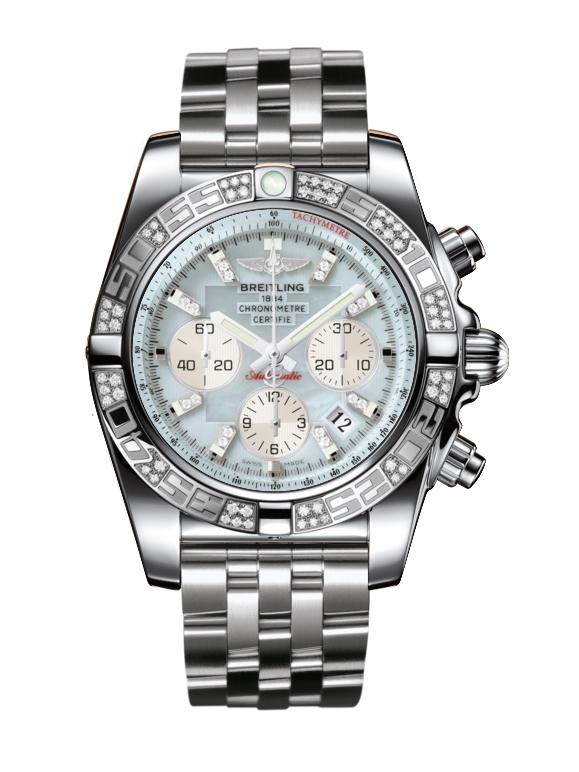 Breitling AB0110AA.G686.375A : Chronomat 44 Stainless Steel / Diamond / Gray Pearl Diamond / Bracelet