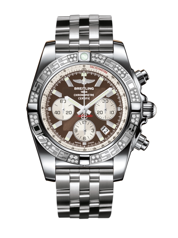 Breitling AB0110AA.Q575.375A : Chronomat 44 Stainless Steel / Diamond / Metallica Brown / Bracelet