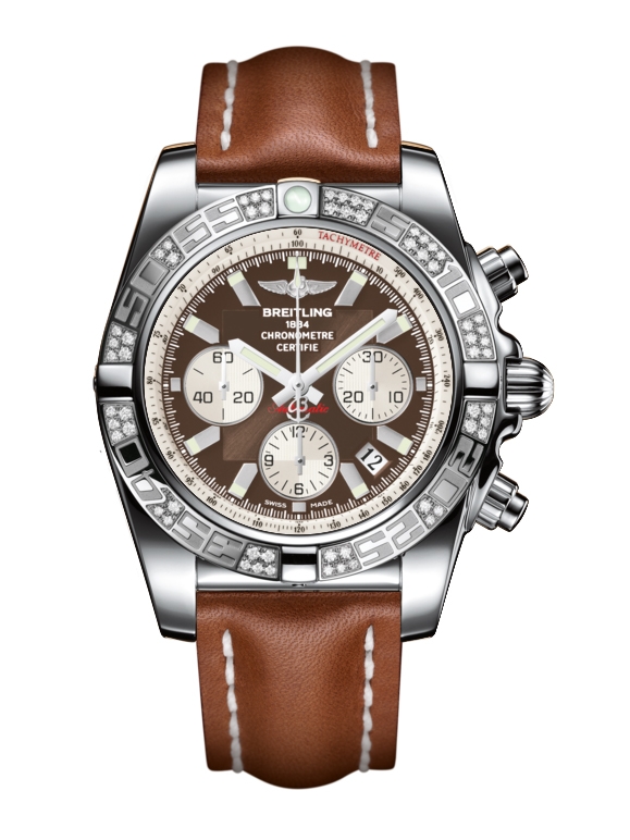 Breitling AB0110AA.Q575.433X : Chronomat 44 Stainless Steel / Diamond / Metallica Brown / Calf
