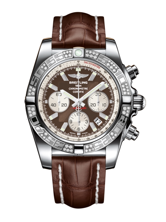 Breitling AB0110AA.Q575.739P : Chronomat 44 Stainless Steel / Diamond / Metallica Brown / Croco
