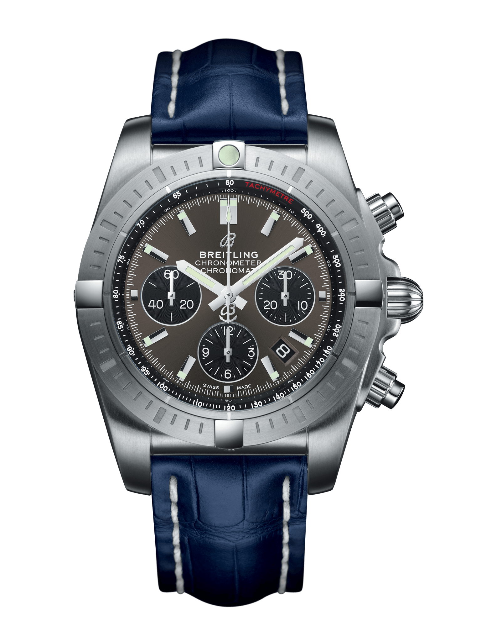 Breitling AB011510.F581.731P.A20BA.1 : Chronomat B01 Chronograph 44 Stainless Steel / Blackeye Grey / Croco / Pin