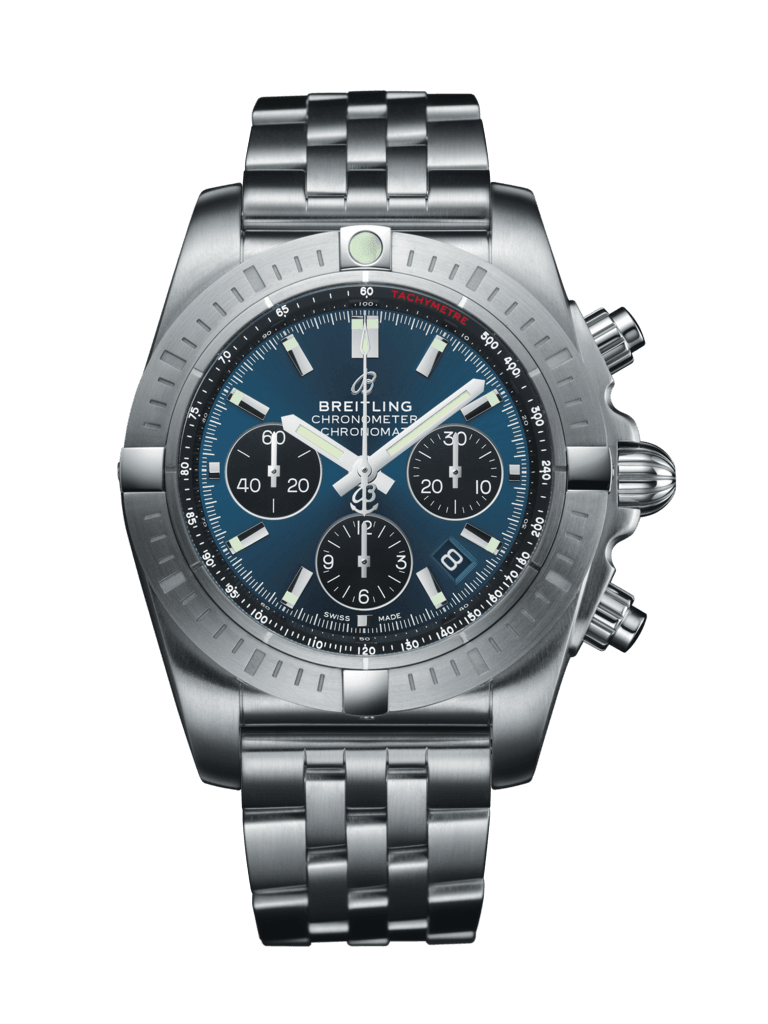 Breitling AB0115101C1A1 : Chronomat B01 Chronograph 44 Stainless Steel / Blackeye Blue / Bracelet