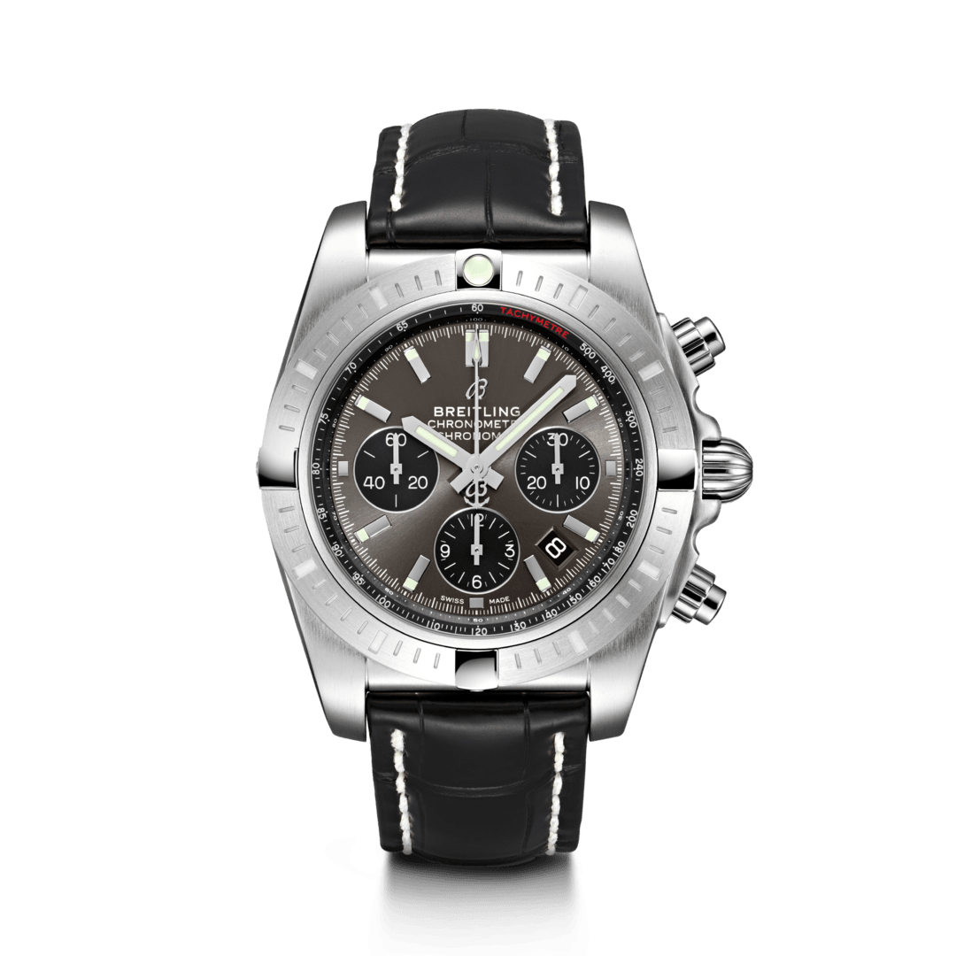 Breitling AB0115101F1P1 : Chronomat B01 Chronograph 44 Stainless Steel / Blackeye Grey / Croco / Pin
