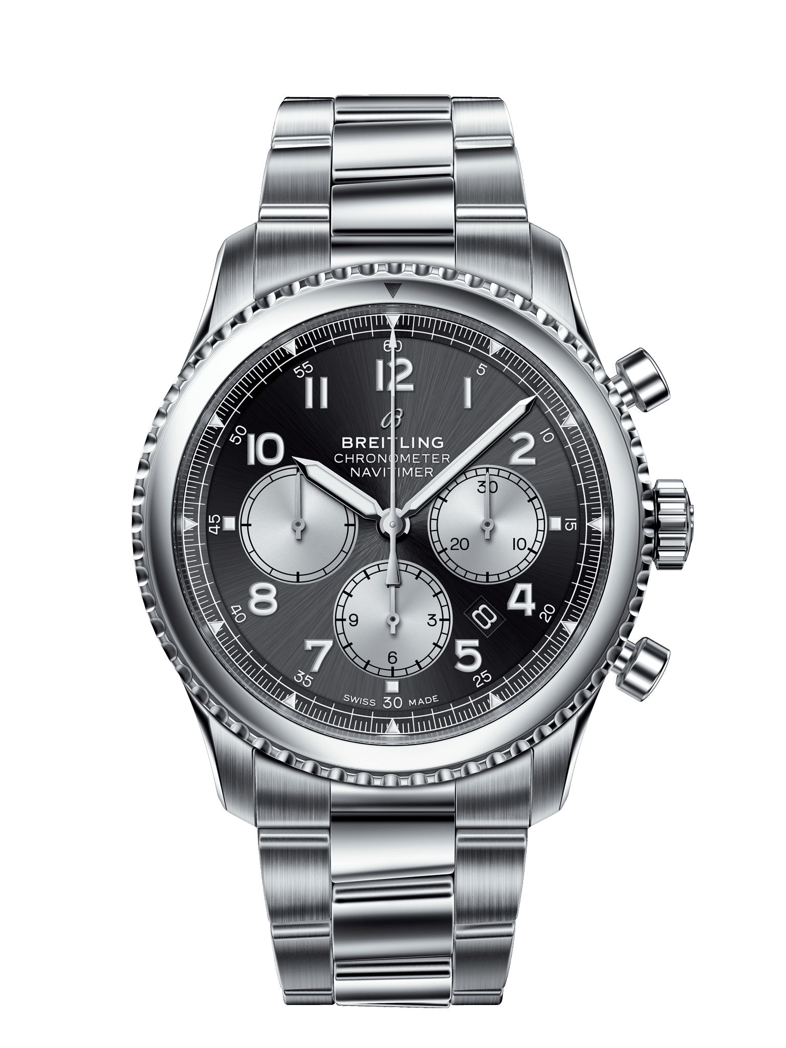 Breitling AB0117131B1A1 : Navitimer 8 B01 Chronograph 43 Stainless Steel / Black / Bracelet