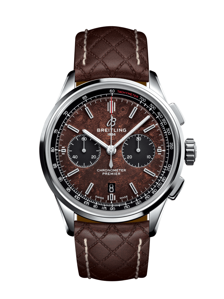 Breitling AB01181A1Q1X1 : Premier B01 Chronograph 42 Bentley Centenary Stainless Steel / Wood / Calf / Folding
