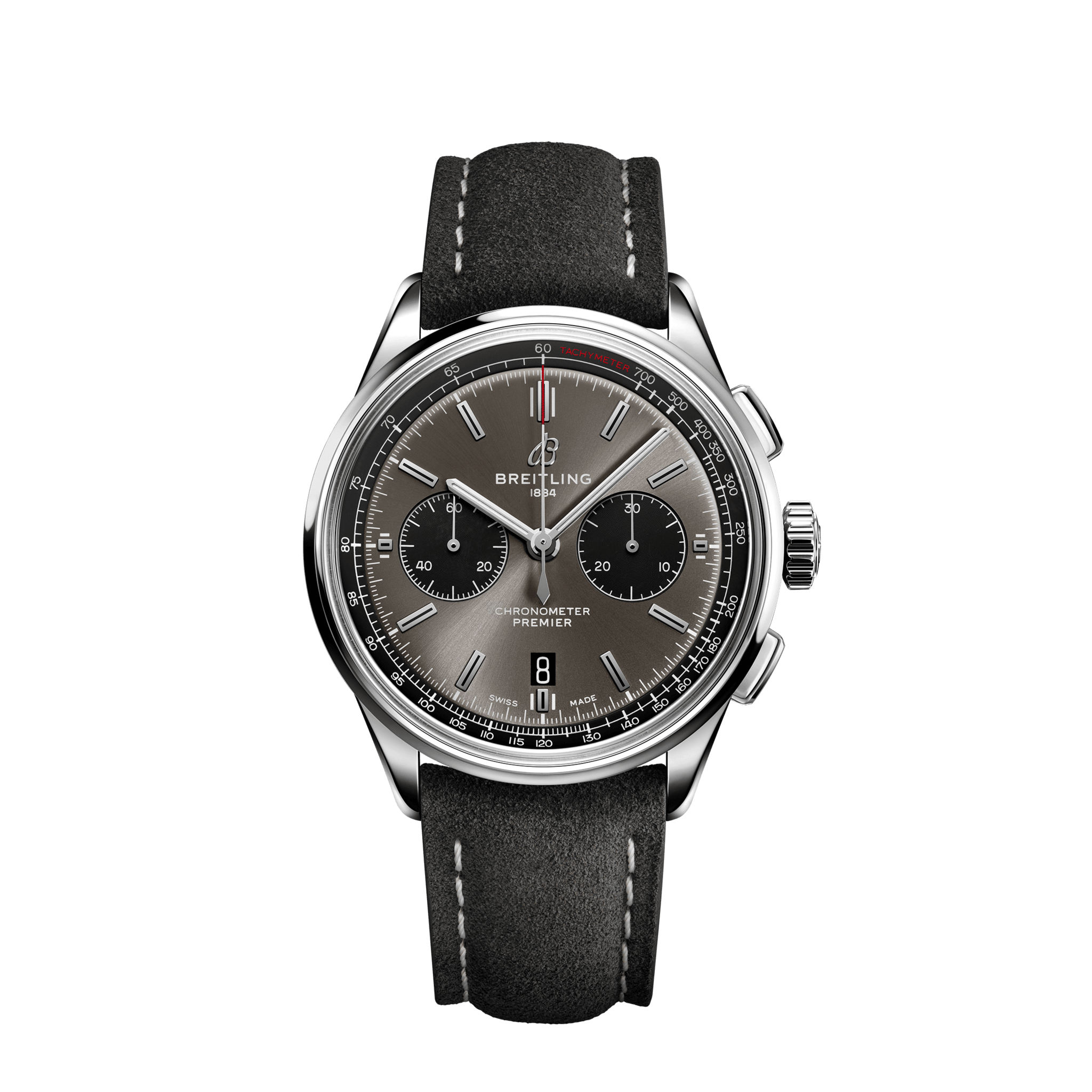 Breitling AB0118221B1X1 : Premier B01 Chronograph 42 Stainless Steel / Anthracite / Nubuck / Folding