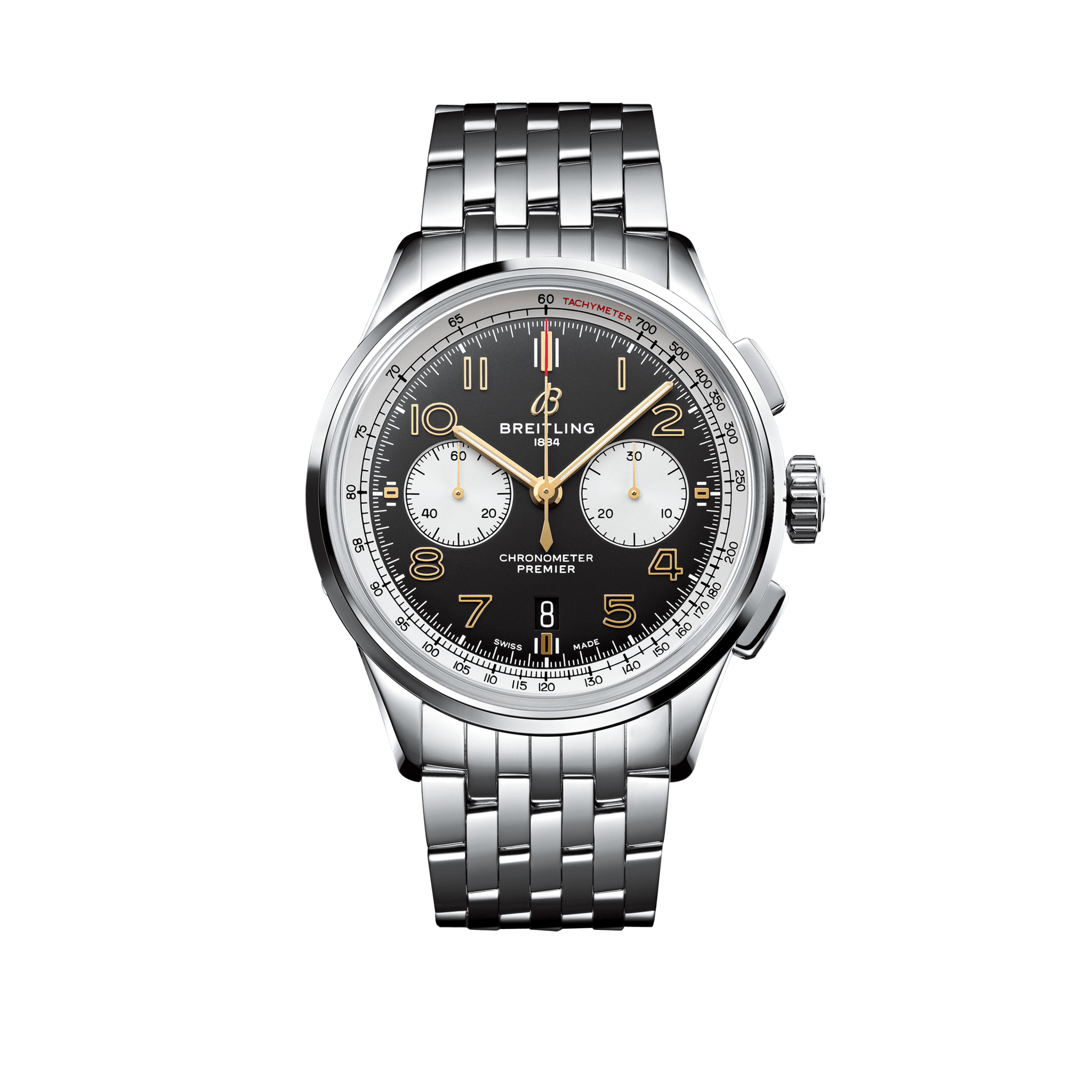 Breitling AB0118A21B1A1 : Premier B01 Chronograph 42 Stainless Steel / Norton Edition  / Nubuck / Bracelet