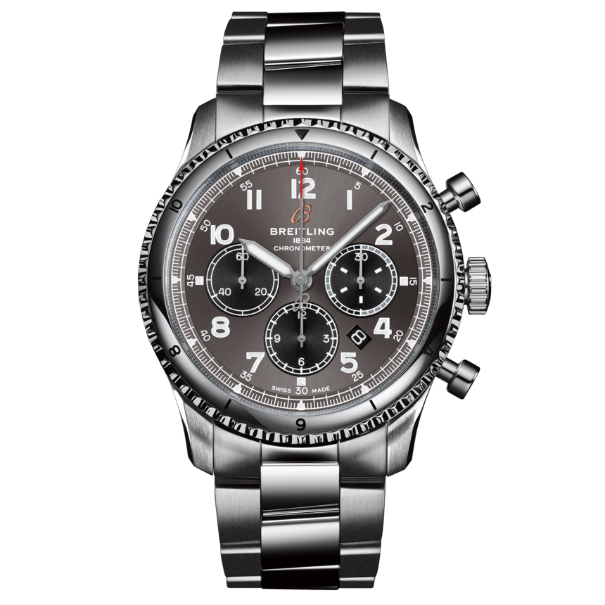 Breitling AB0119131B1A1 : Aviator 8 B01 Chronograph 43 Stainless Steel / Anthracite / Bracelet