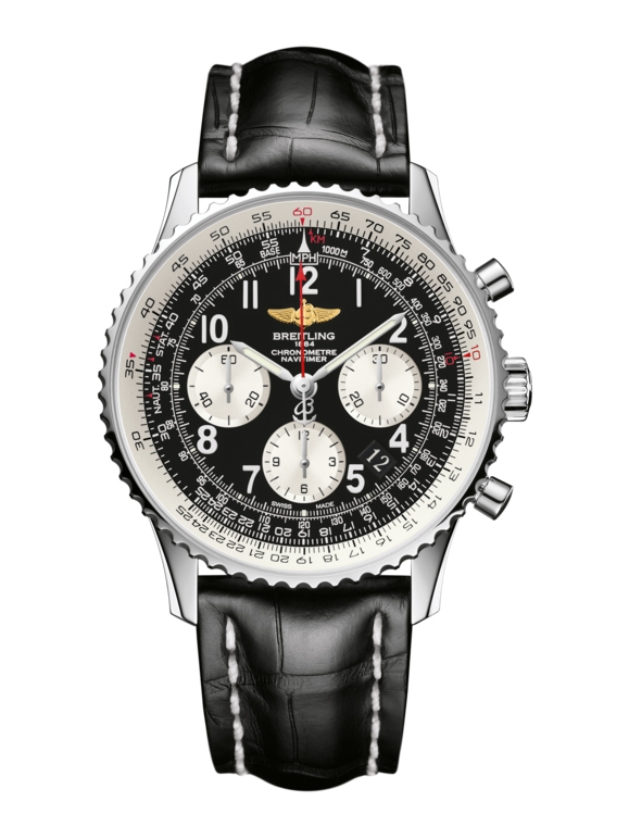 Breitling AB012012.BB02.743P : Navitimer 01 43 Stainless Steel / Black Arabic / Croco