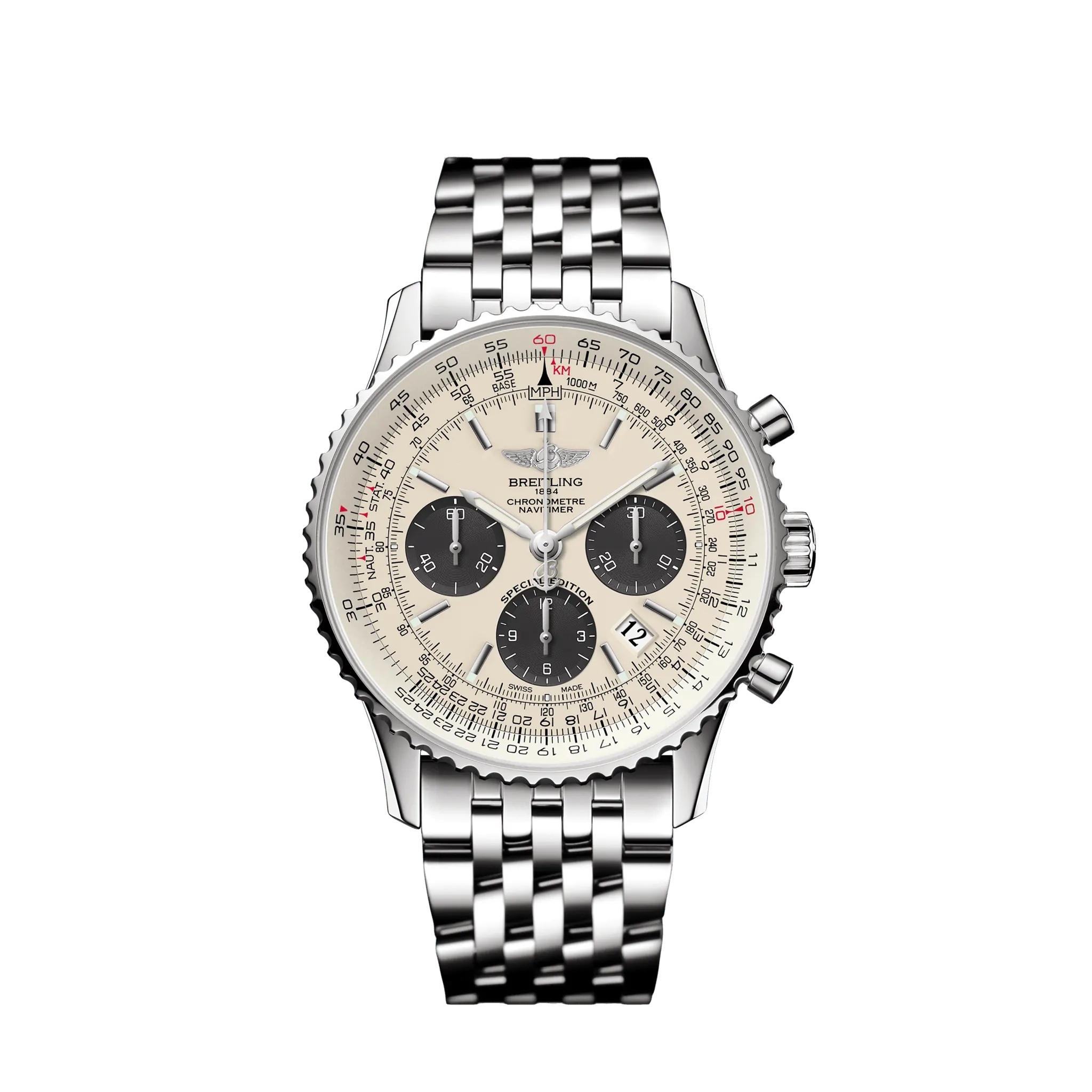 Breitling AB012012/G826/447A : Navitimer 1 B01 Chronograph 43 Stainless Steel / Silver Grey / Japan Special Edition