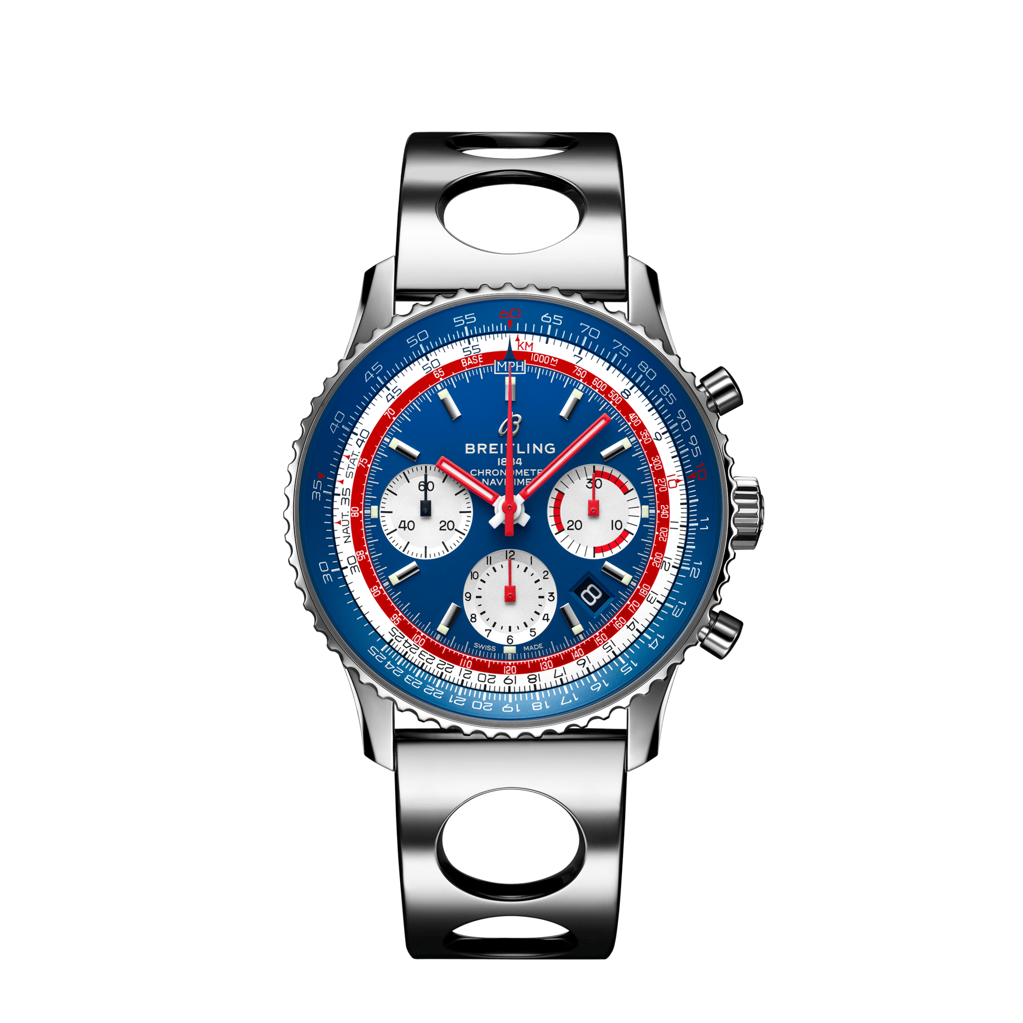 Breitling AB01212B1C1A2 : Navitimer 1 B01 Chronograph 43 Stainless Steel / Airline Editions Pan Am / Air Racer