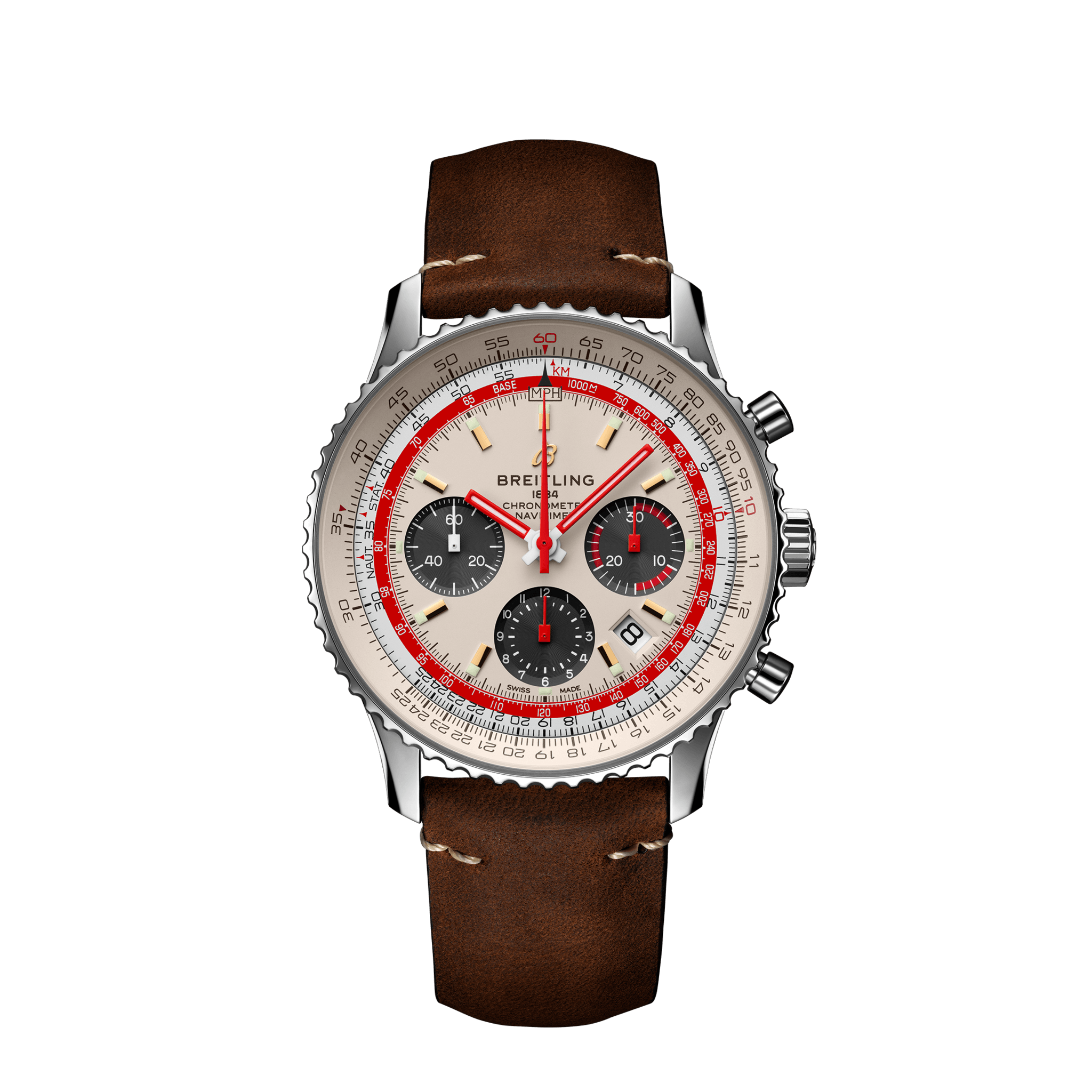 Breitling AB01219A1G1X1 : Navitimer 1 B01 Chronograph 43 Stainless Steel / Airline Editions TWA / Calf / Pin