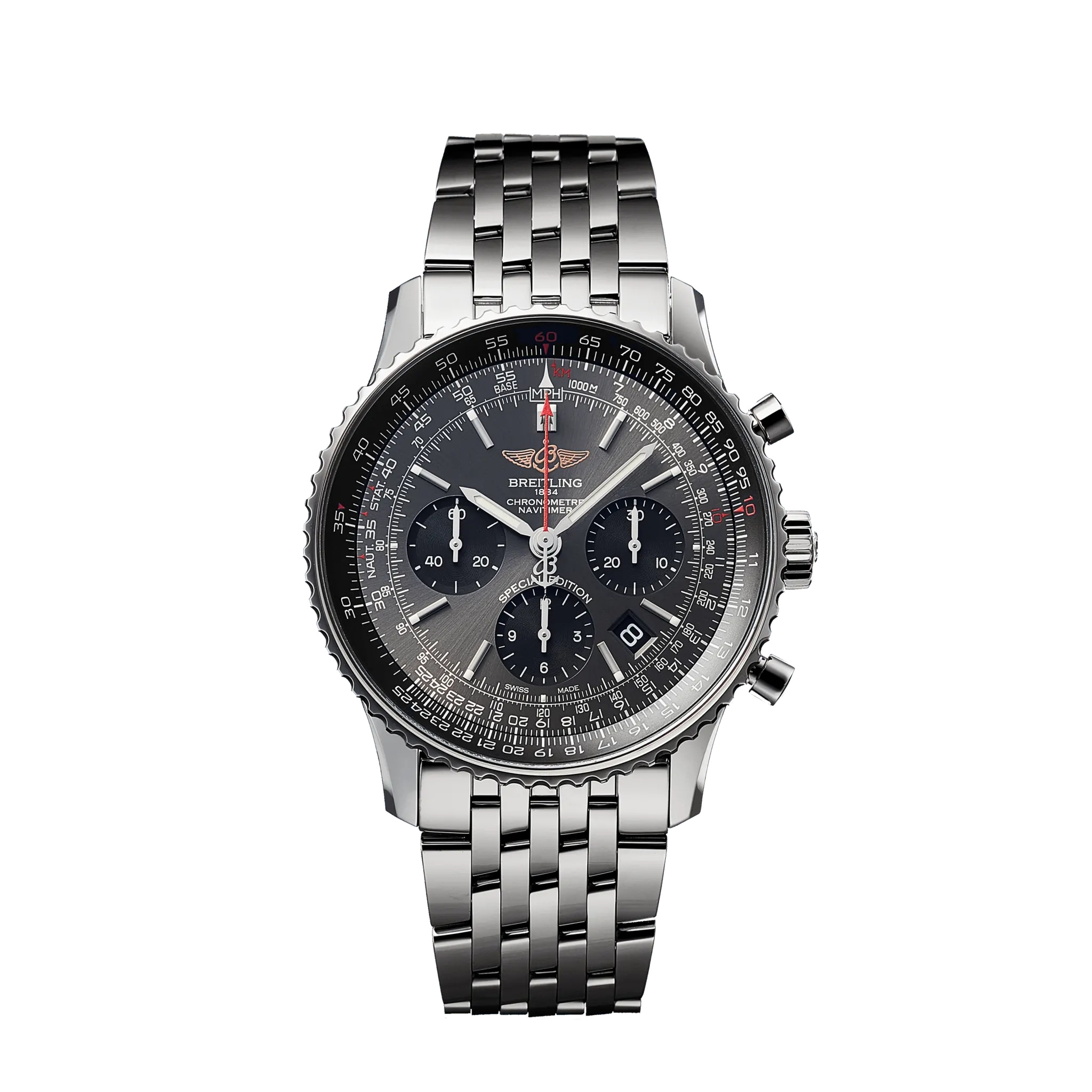Breitling AB0121A21B1A1 : Navitimer 1 B01 Chronograph 43 Stainless Steel / Grey / Japan Special Edition