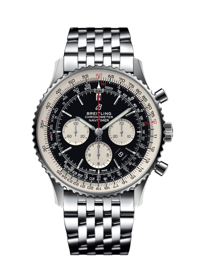 Breitling AB0127211B1A1 : Navitimer 1 B01 Chronograph 46 Stainless Steel / Black / Bracelet