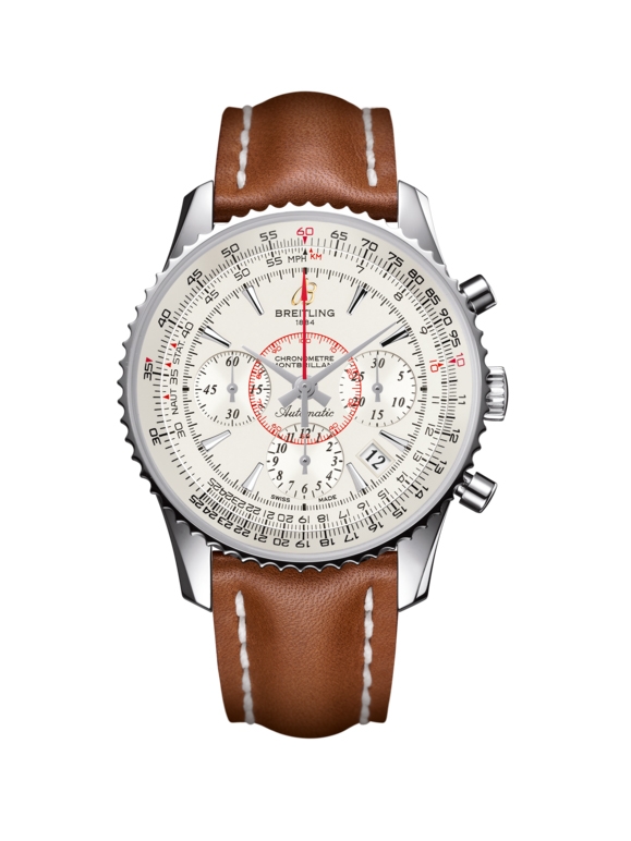 Breitling AB013012.G709.425X : Montbrillant 01 Stainless Steel / Mercury Silver / Calf