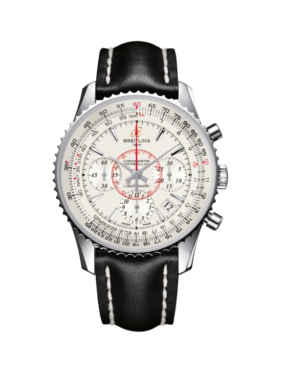 Breitling AB013012.G709.428X : Montbrillant 01 Stainless Steel / Mercury Silver / Calf
