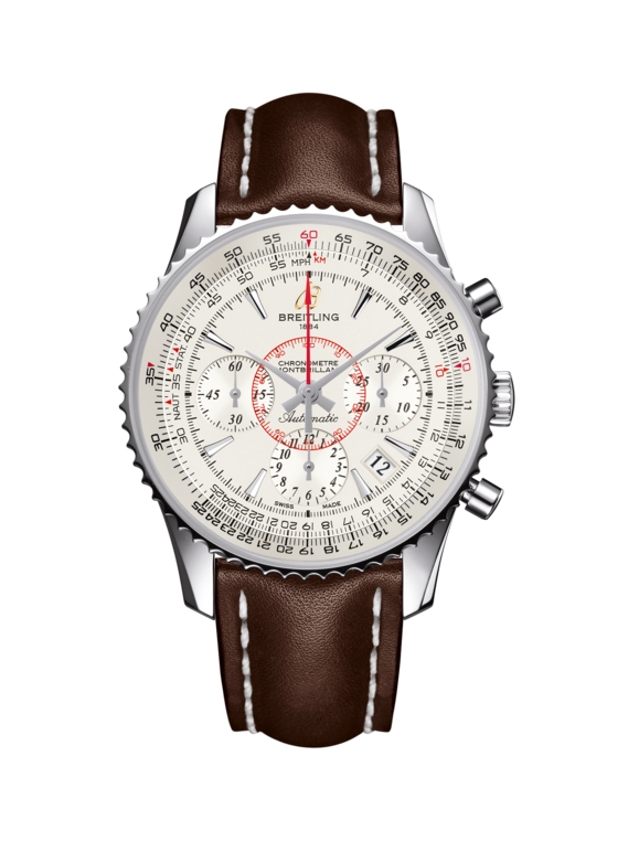 Breitling AB013012.G709.431X : Montbrillant 01 Stainless Steel / Mercury Silver / Calf