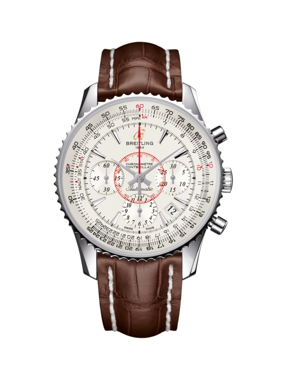 Breitling AB013012.G709.724P : Montbrillant 01 Stainless Steel / Mercury Silver / Croco