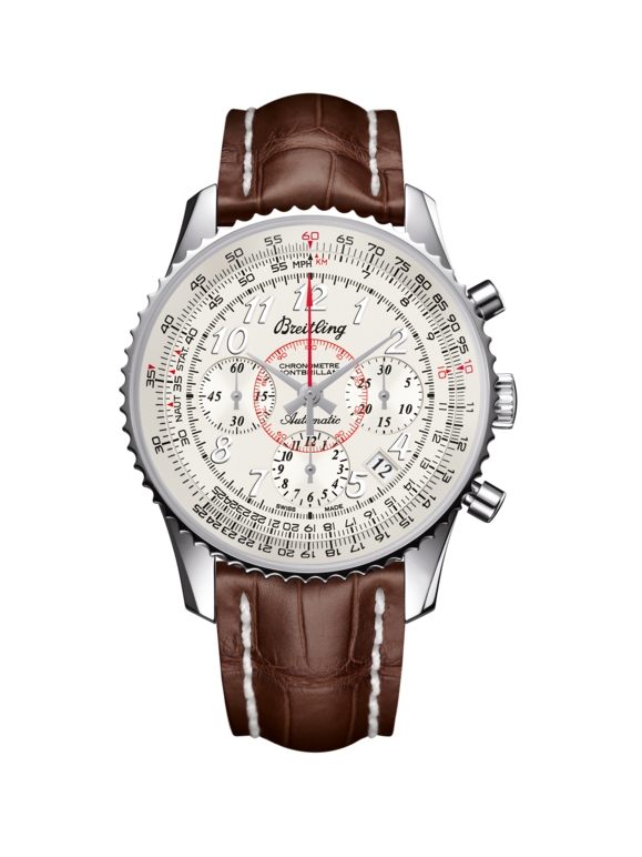 Breitling AB013012.G735.724P : Montbrillant 01 Stainless Steel / Mercury Silver / Croco