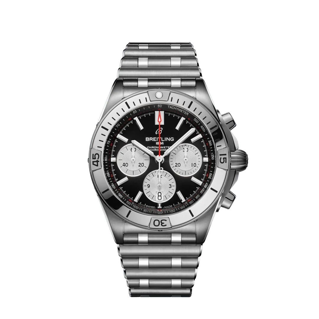 Breitling AB0134101B1A1 : Chronomat B01 42 Stainless Steel / Black / Rouleaux