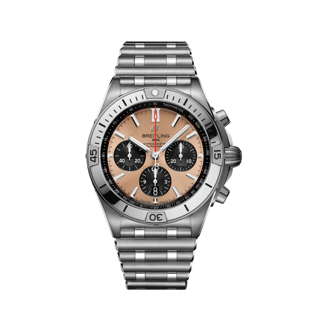 Breitling AB0134101K1A1 : Chronomat B01 42 Stainless Steel / Copper / Rouleaux