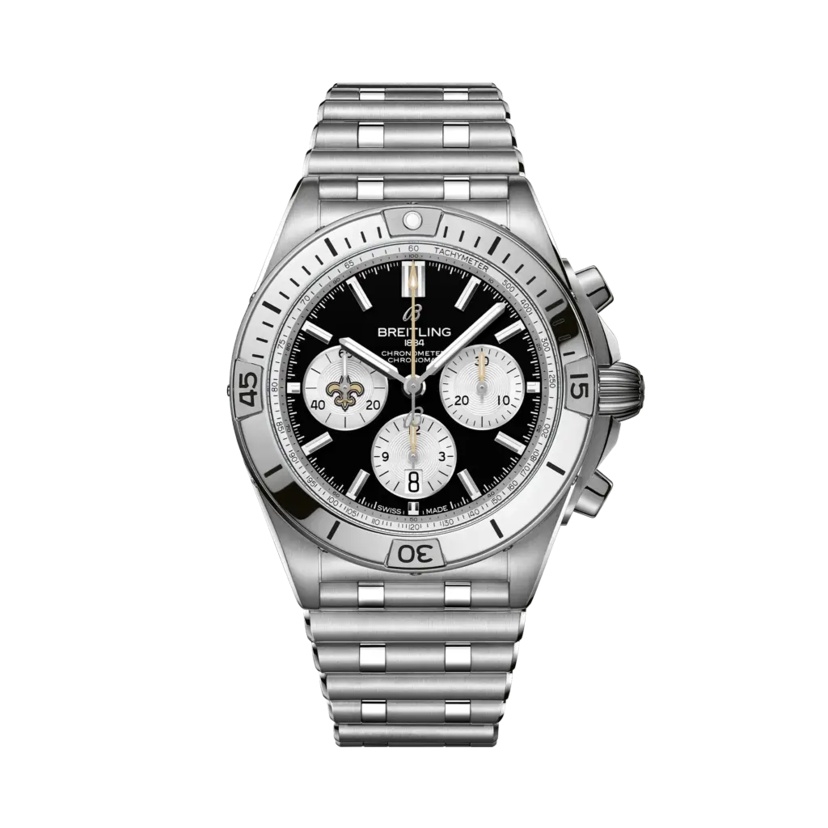 Breitling AB01342B1B4A1 : Chronomat B01 42 NFL New Orleans Saints / Rouleaux