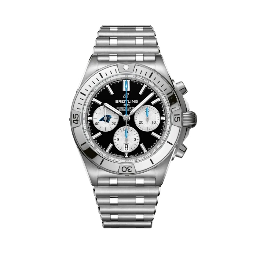 Breitling AB01342B1B5A1 : Chronomat B01 42 NFL Carolina Panthers / Rouleaux