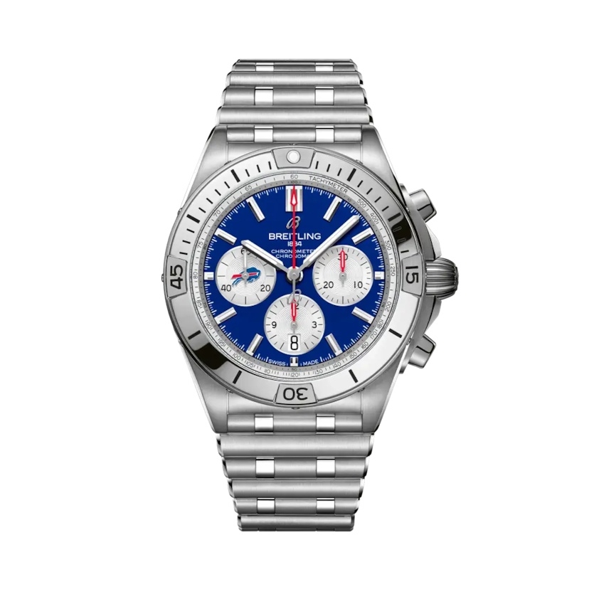 Breitling AB01342B1C3A1 : Chronomat B01 42 NFL Buffalo Bills / Rouleaux