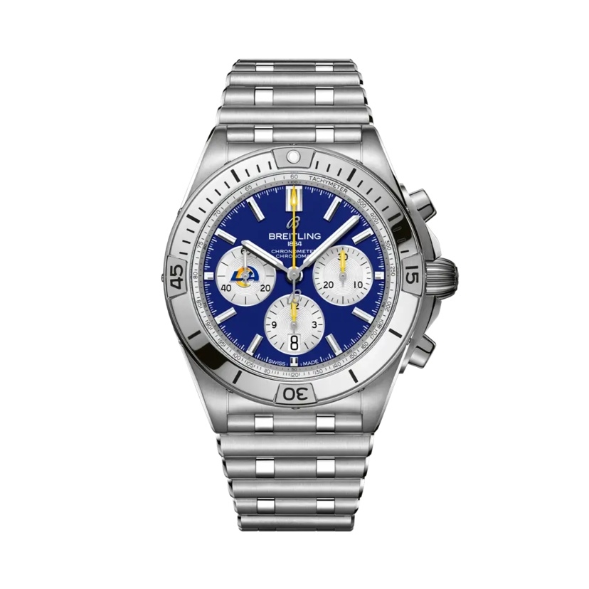 Breitling AB01342B1C9A1 : Chronomat B01 42 NFL Los Angeles Rams / Rouleaux