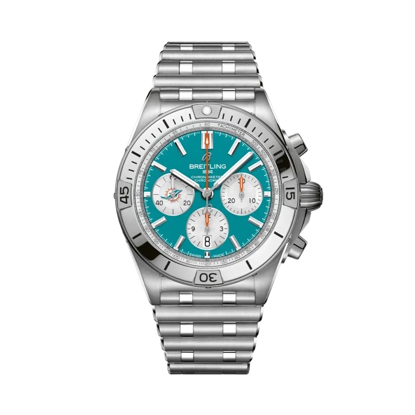 Breitling AB01342B1L2A1 : Chronomat B01 42 NFL Miami Dolphins / Rouleaux