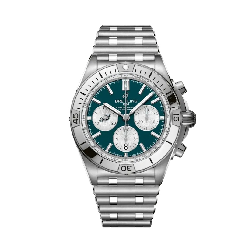 Breitling AB01342B1L4A1 : Chronomat B01 42 NFL Philadelphia Eagles / Rouleaux