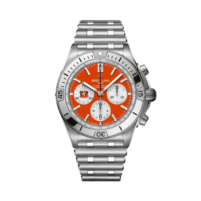 Breitling AB01342B1O1A1 : Chronomat B01 42 NFL Cincinnati Bengals / Rouleaux
