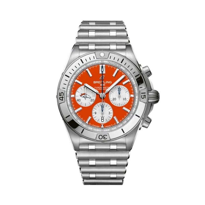 Breitling AB01342B1O2A1 : Chronomat B01 42 NFL Denver Broncos / Rouleaux