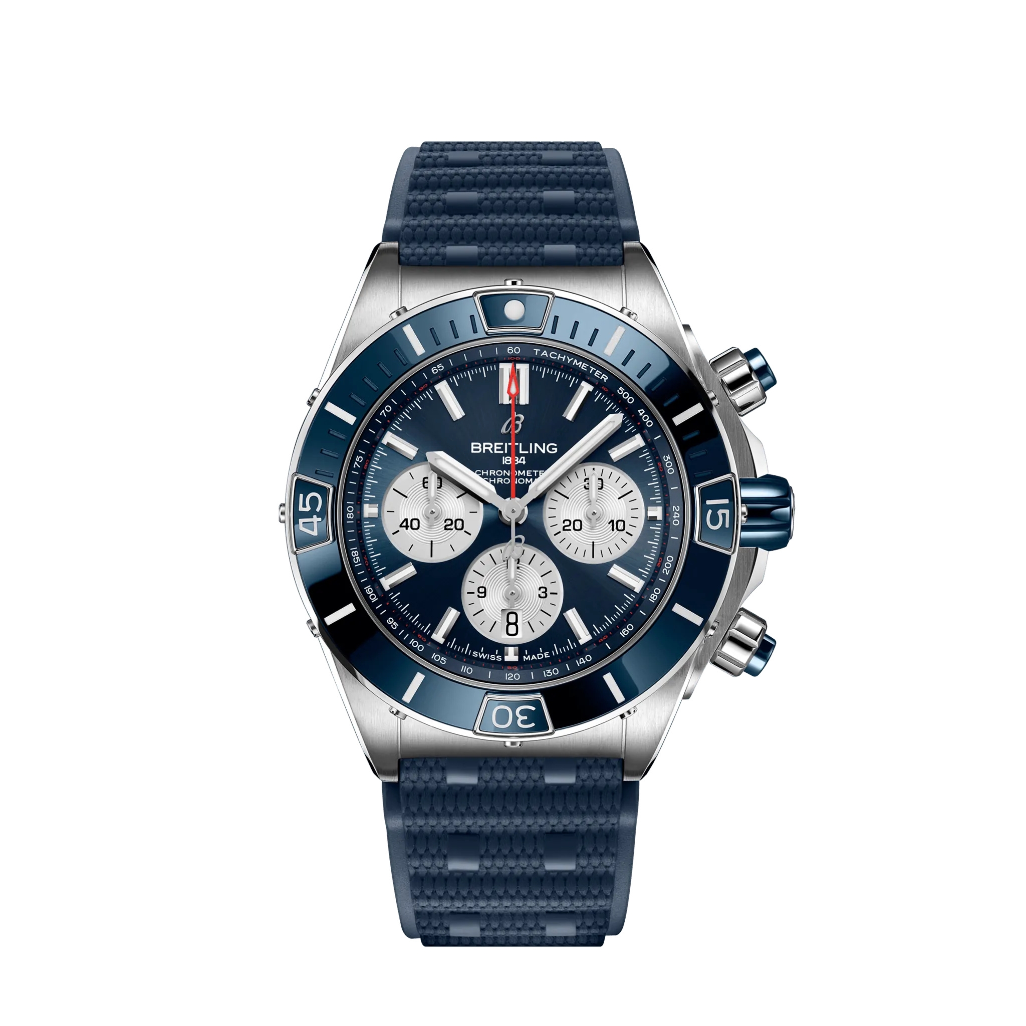 Breitling AB0136161C1S1 : Super Chronomat B01 44 Stainless Steel / Blue / Rubber