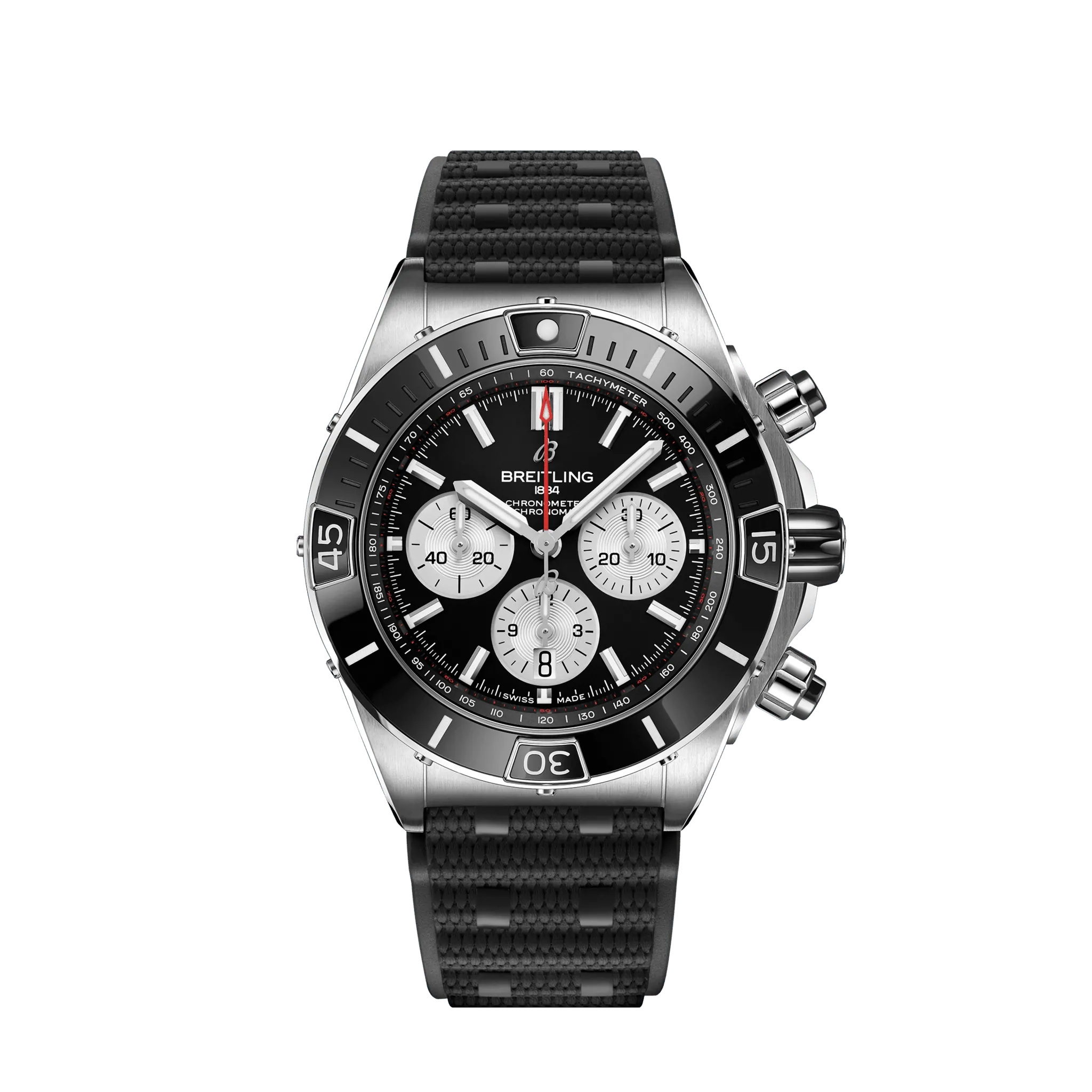Breitling AB0136251B1S1 : Super Chronomat B01 44 Stainless Steel / Black / Rubber